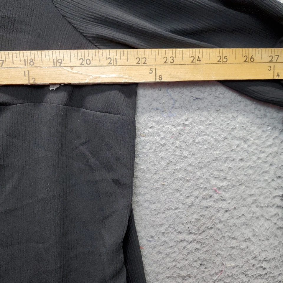 Vestido Camisa Torrid Mini Crepe Encubrimiento Mujer 00 Negro Manga Enrollable Abotonada Foto 4 de 4