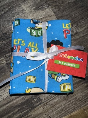 Cocomelon 100% Cotton Fat Quarter Bundle 5pk 18x21'' Precut Fabric Kids Crafting