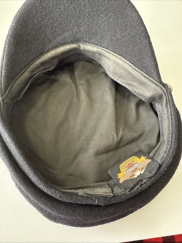 Vintage Harley Davidson Captains Biker Cap Schwarz Leder Made In USA Gr. M Med - Bild 9 von 10