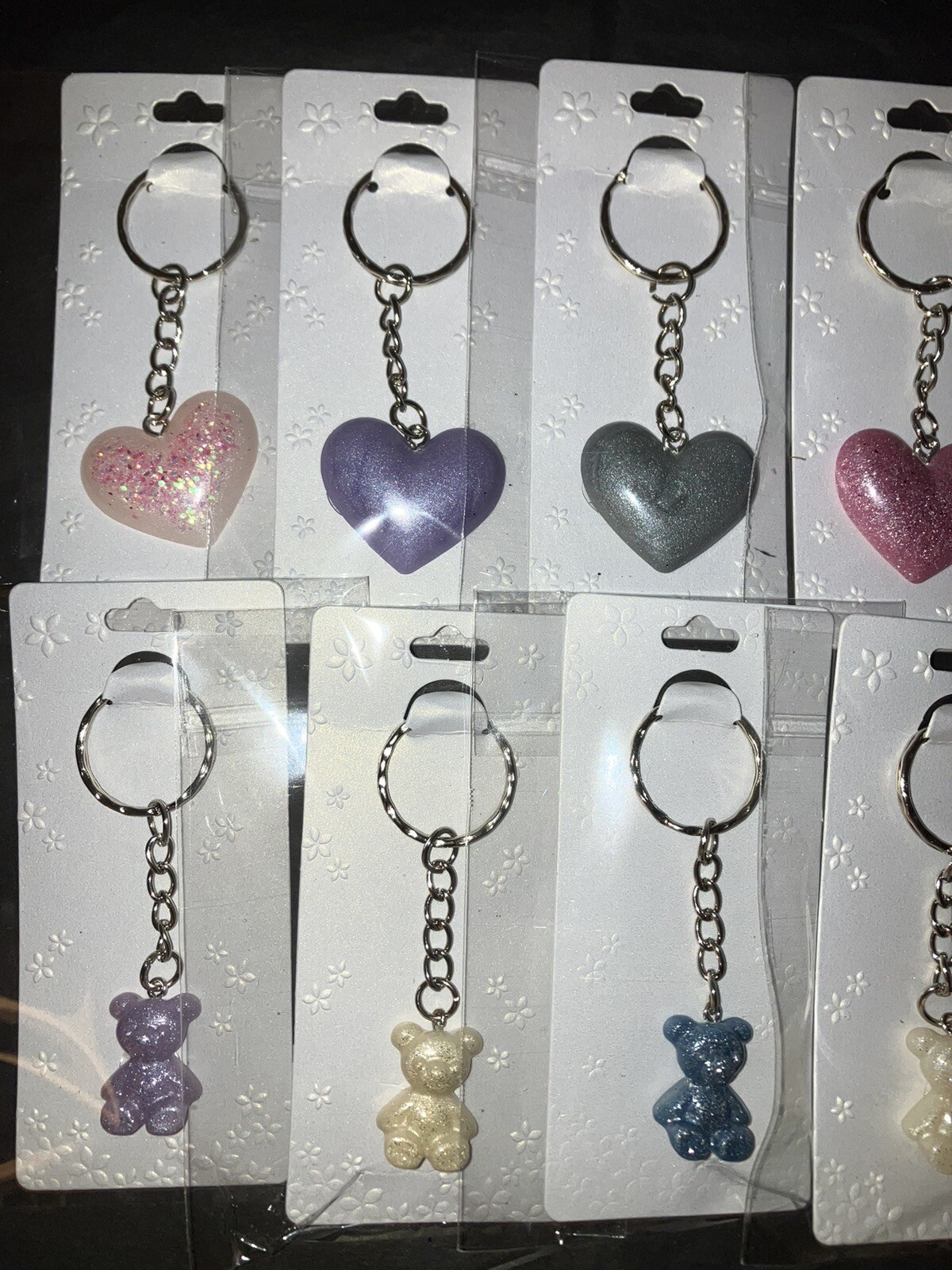 job lot 10 keyrings , 5x Hearts , 5 x Bears eBay