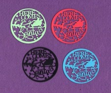 HERE COMES SANTA Christmas die cut scrapbook cardss