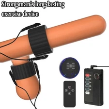 Electric E Stim Penis Stretcher Enhancer Ball Scrotum Ring Delay Ejaculation New
