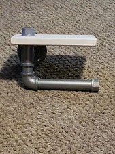 Industrial Wall Mounted Pipe Toilet Paper Tissue Holder -Rustic Wooden Shelf