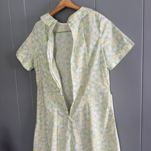 Vintage 60s Mod Daisy Dress M Peter Pan Collar Pastel Floral Rare Twee Style - Picture 3 of 8