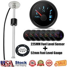52mm Black Fuel Level Gauge With 225mm Fuel Level Sensor Sender Unit For Baot