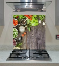 Splashback Panel Kitchen Herbs on  Wood, w 90 h 70/cm, SALE 30 % OFF