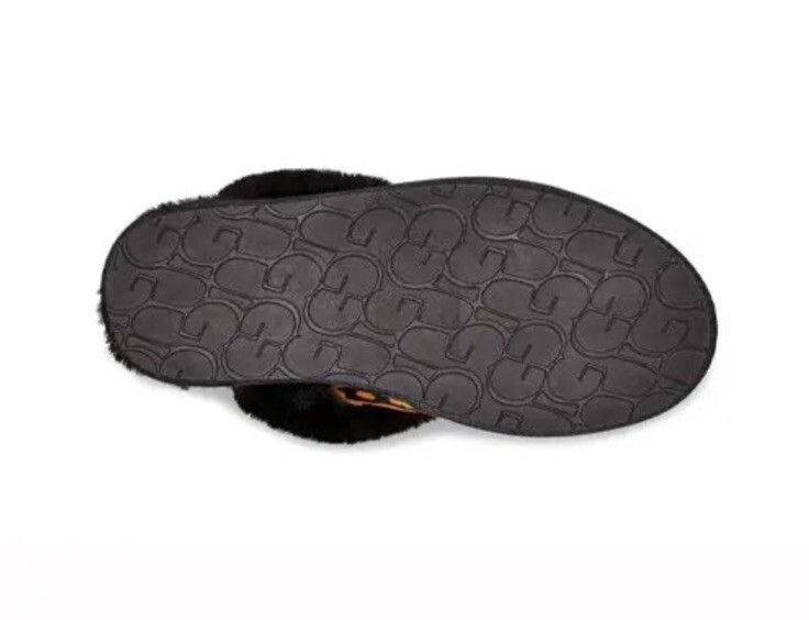 PANTOFOLA D’ORO NUOVO UGG Donna Scuffette II Butterscotch Panther Print Capelli di vitello US 7 UK5 EU38