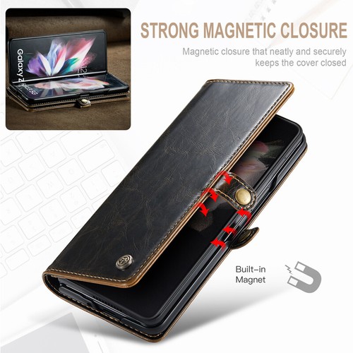 CaseMe Leather Wallet Case Card Flip Phone Cover for Samsung Galaxy Z Fold 3/4 - Zdjęcie 5 z 37