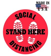 SOCIAL DISTANCING DECAL STICKER 3M VINYL USA MADE FLOOR WINDOW WALL CAR