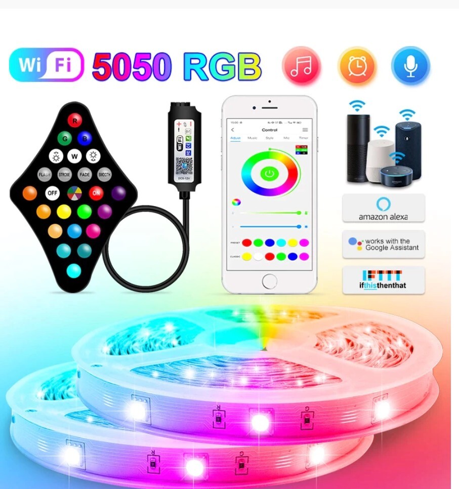 RGB LED Strip Lights 5050 2835 5M-30M Wifi Smart Phone Control-image