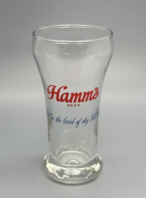 Hamms Beer Sham Glass / Vtg Tavern Barware Advertising / Man Cave Bar Decor Gift
