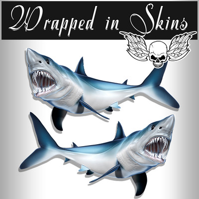 Mako Shark Decals Fish Stickers Tackle Box RV Truck Trailer AFP-0041