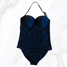 NWT Frederick's of Hollywood Black Bondi One Piece Swimsuit, 1X