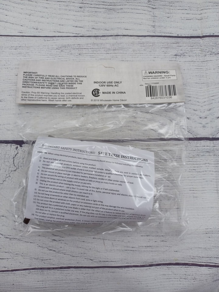 20 count Brown Cord Wire Light Strand String Set, Warm White Tiny Rice ...