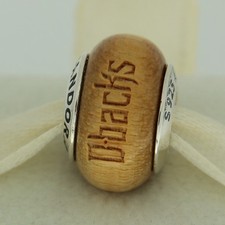 Authentic Pandora USB790705-G001 Arizona Diamondbacks Baseball Wood Bead Charm
