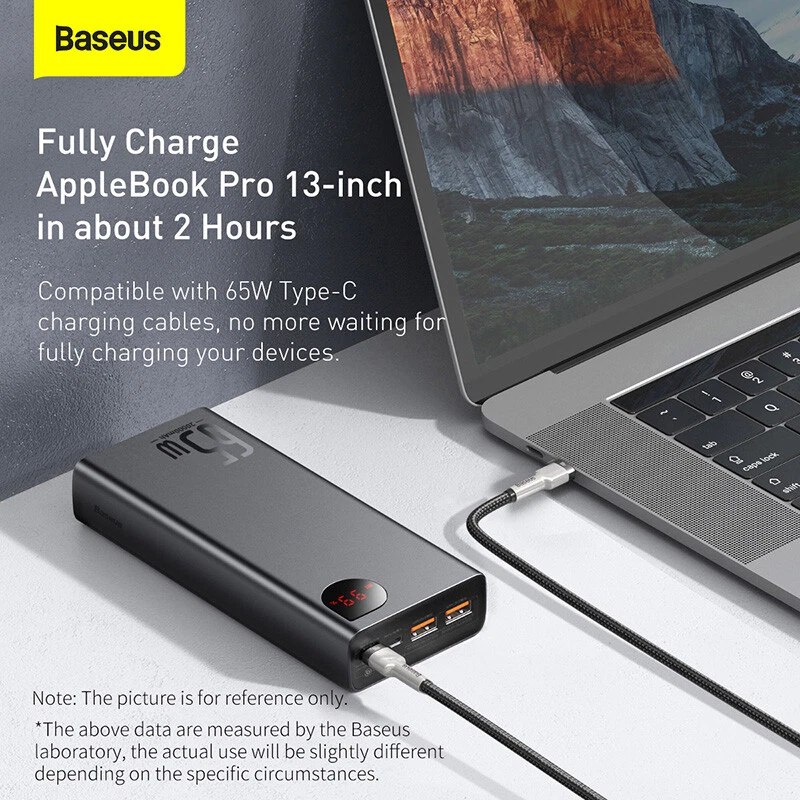 Baseus 65W 20000mAh Power Bank Fast Charge Digital Display PD 4-Port - image 3 of 4