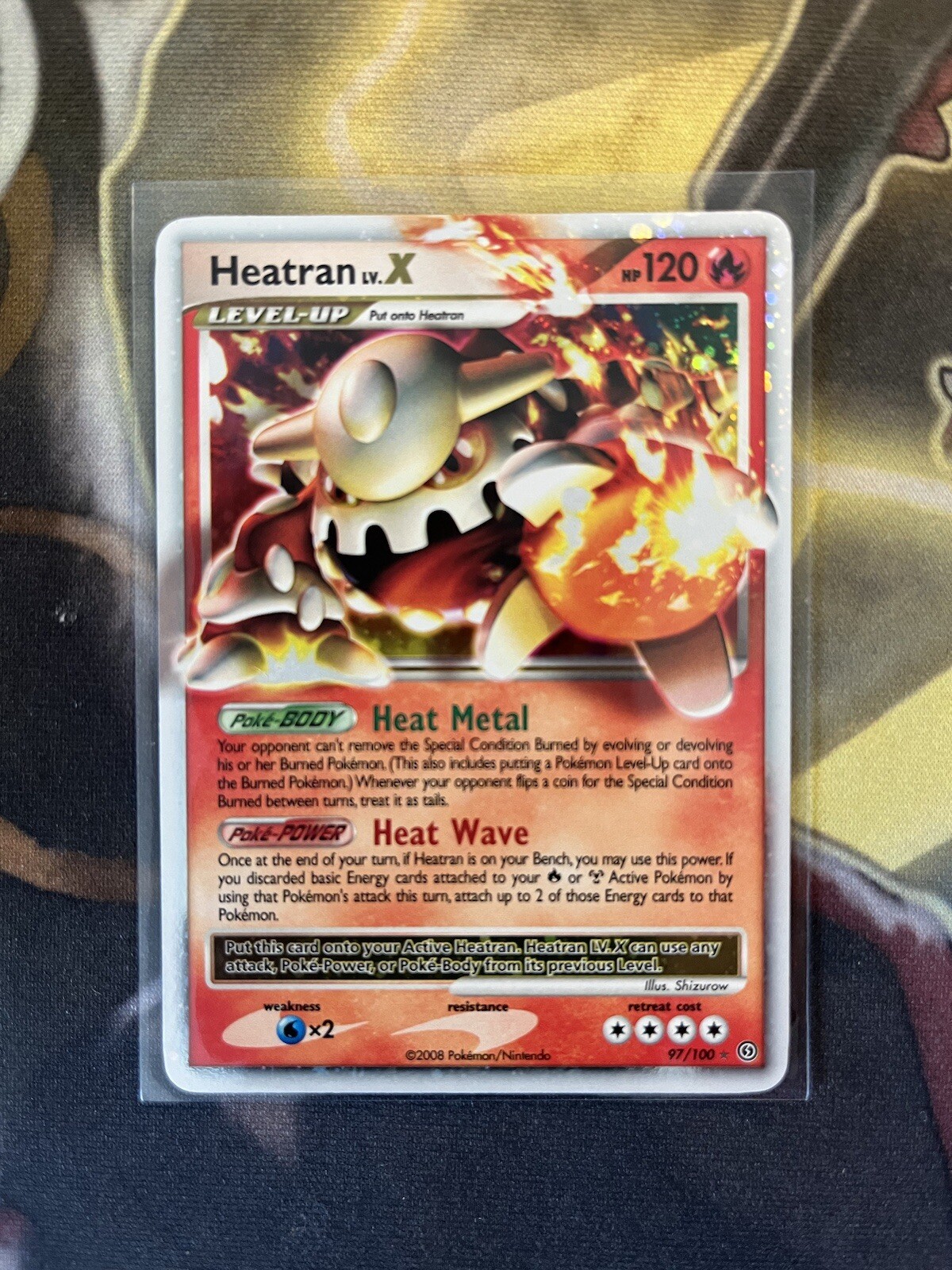 2008 Pokemon Heatran Lv X Holo 97/100 Stormfront Ultra Rare LP