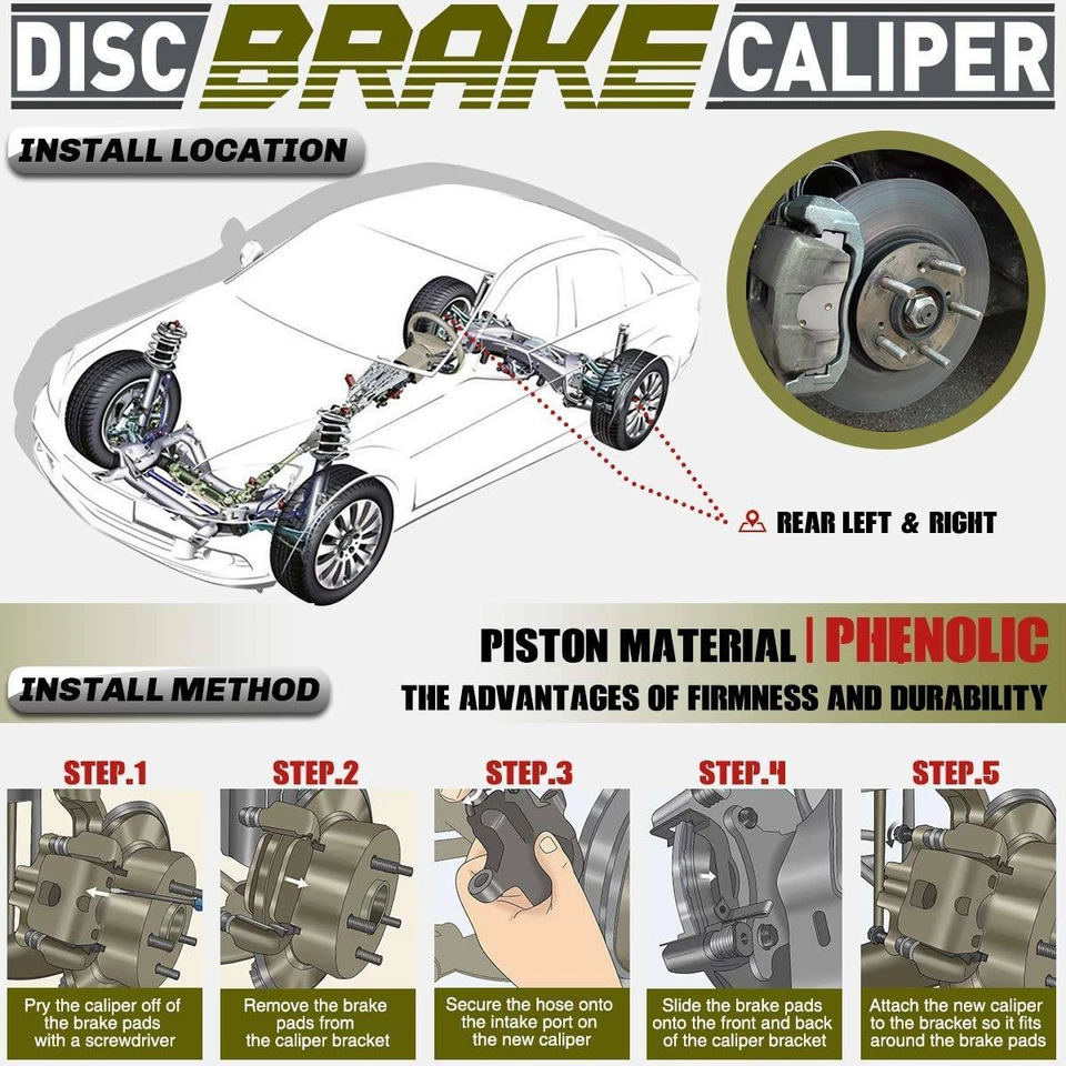 2x Pinza de freno de disco con soporte trasero para Chevrolet Express 3500 4500 GMC Savana Foto 2 de 4