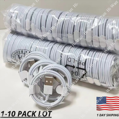 10PACK USB Charger Cable For iPhone 14 1312 11 Pro Max XS XR SE iPad 8 Cable LOT