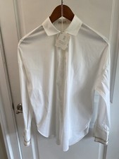 BRUNELLO CUCINELLI Cotton Poplin Button Down Shirt Monili Detail Wrists Sz S NWT