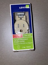 Leviton 15 amps 125 volt Ivory Outlet 5-15R 1 pk