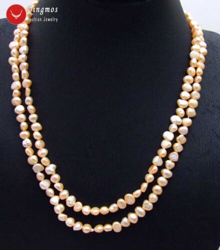 4-5mm Baroque Natural FW Pink Pearl Necklace for Women Jewelry 40" Long Necklace - Photo 1 sur 4