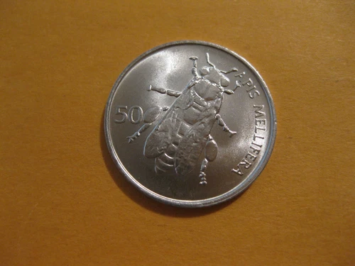 1993,92 Slovenia Coin 50 Stotinov BEE uncirculated beauty animal coin ebayship