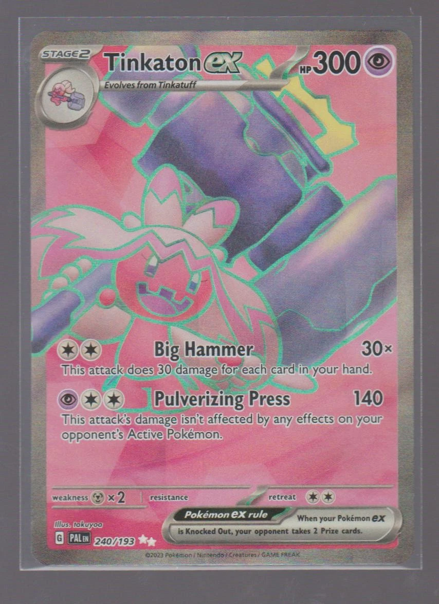 japanese pokemon waifu cards Pokemon Scarlet and Violet Paldea Evolved Tinkaton Ex #240/193 Full Ar –  Rotterdam Comics main image 0