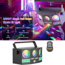 Magic Ball Beam Pattern Laser Light RGBY LED Strobe Stage Lighting DJ Disco KTV