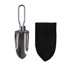 Small Metal Folding Garden Trowel Outdoor Gardening Tool Camp Hand Shovel Pouch