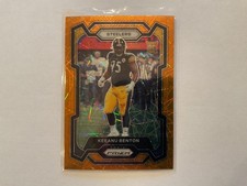 Keeanu Benton 2023 Panini Prizm Orange Laser Prizm Rookie Card # 387 Steelers. rookie card picture