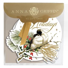 HOLIDAY BIRDS Anna Griffin set of 10 die-cut gift tags for Christmas, Holidays