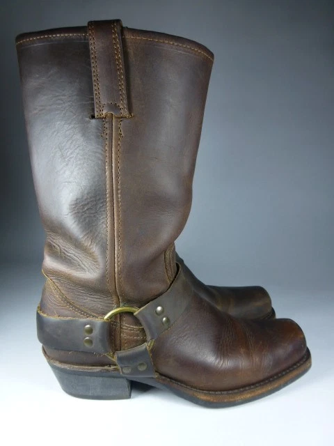 FRYE Arnés Cuero Western Moto Moto Moto Botas de Motociclista Mujer 8M Color Humo Hecho en EE. UU. Foto 2 de 4