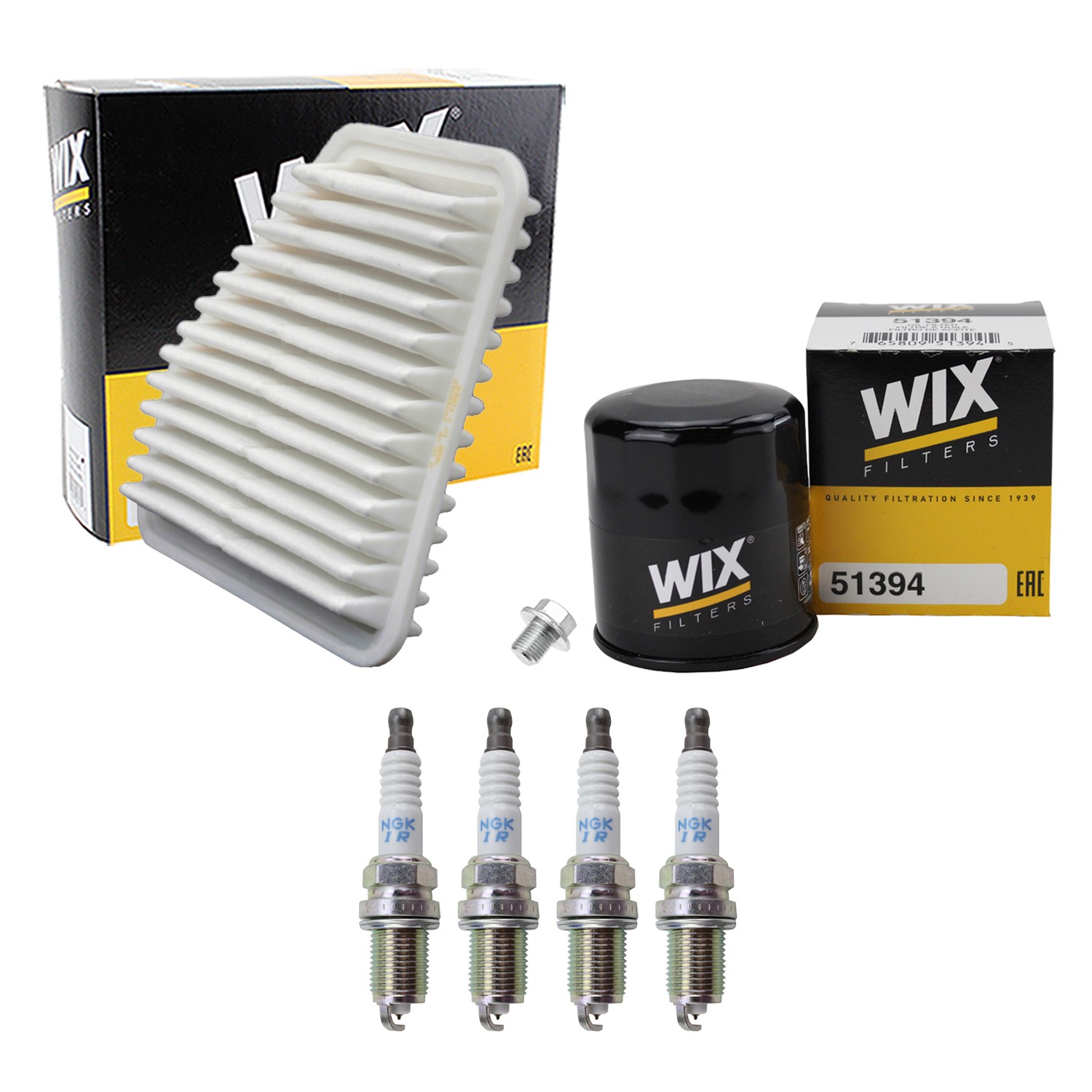 Wix Engine Air Oil Filters  NGK 4 Laser Iridium Spark Plugs Kit for Vibe xB L4