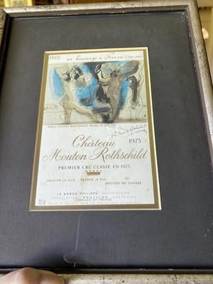 Picasso Framed Château Mouton Rothschild Original Label 1973