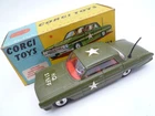 VINTAGE CORGI TOYS 358 OLDSMOBILE SUPER 88 US ARMY STAFF CAR & ORIGINAL BOX 1964