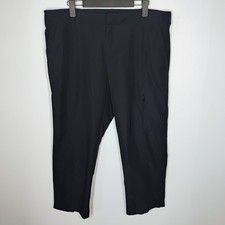 Kirkland Ladies Travel Pants Size 14 Black Crop Stretch Hiking Elastic Waist