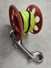 Aluminum Alloy Scuba Diving Spool Finger Reel Stainless Steel Double Ended Clip