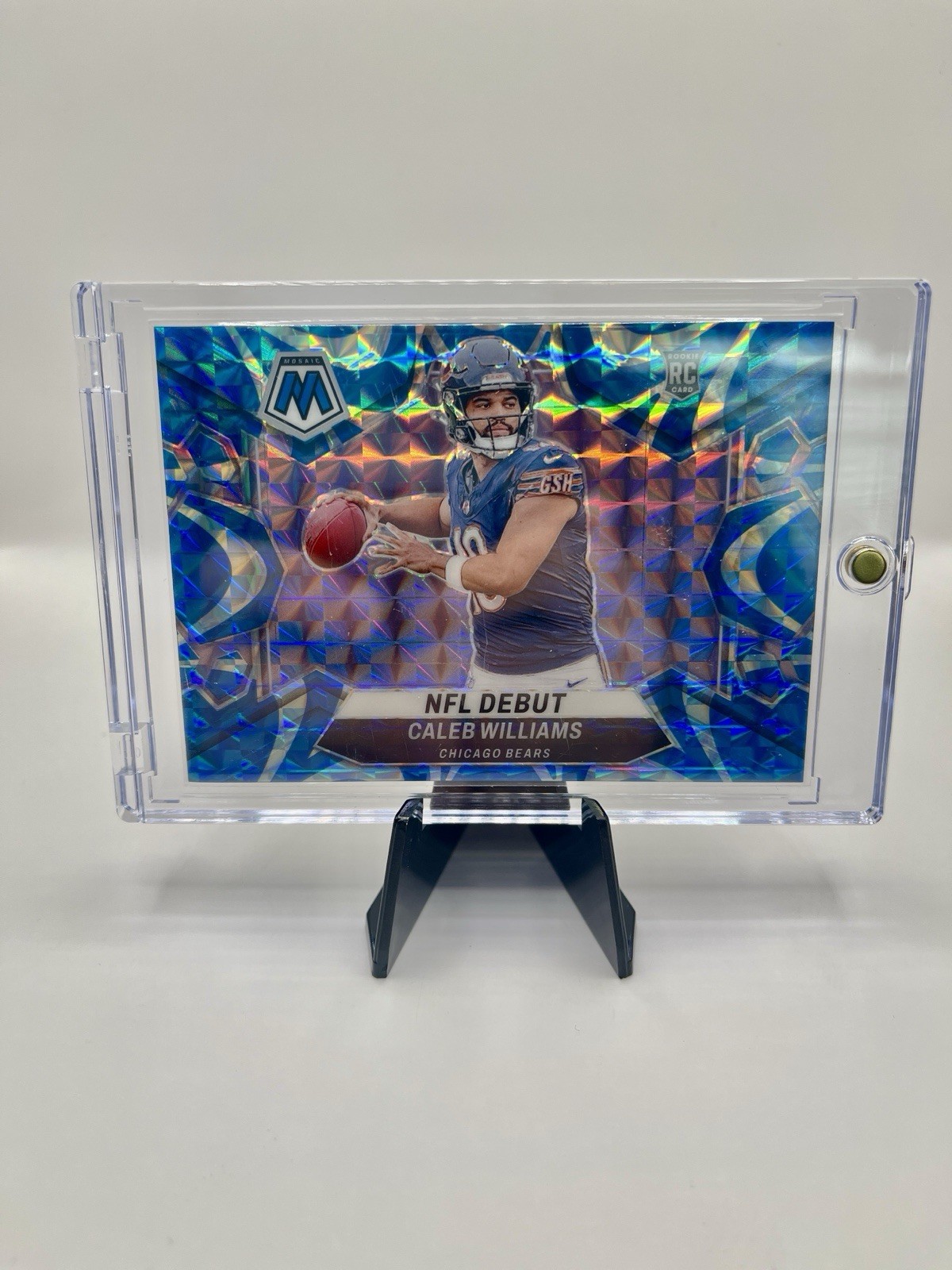 2024 Panini Mosaic NFL Debut Caleb Williams #289 Reactive Blue Mosaic Prizm (RC)