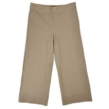 Ann Taylor Wide Leg Cropped Pants Size 8 Textured Stretch Knit Office Casual