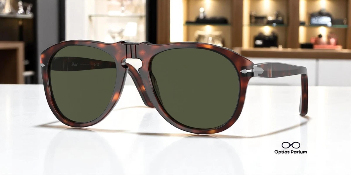 PERSOL PO0649 24 31 Havana Green 54 mm Men's Sunglasses