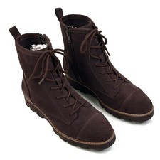Vionic Lani II Combat Boots Lace Up Chocolate Ganache Suede Womens 6.5 New 170