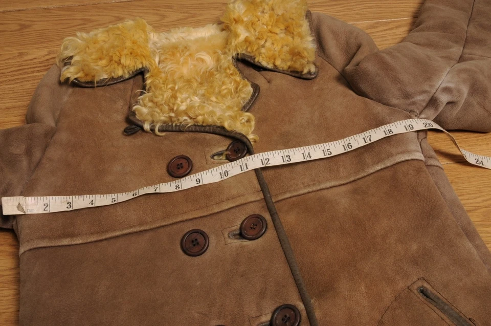 Vintage Mens 70's Antartex Super Curly Shearling Lambskin Coat Size Small -Med - Image 4 of 4