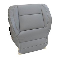 Driver Side Bottom Replacement Leather Seat Cover Gray Gray leather 