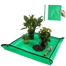 Repotting Mat for Indoor Plant Transplanting Small 26.8" X 26.8" Pale Green