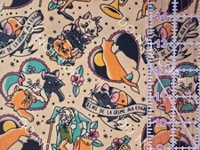 Custom 100% Cotton Woven Fabric Disney Marie The Aristocats 1/4 Yard 9x56 V2