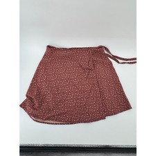 John Galt Brandy Melville Burgundy Floral Wrap Mini Skirt MD112-Z129 One Size