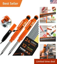 Retractable Carpenter Pencils: 2 Pack with 38 Leads for Fine Precision Marking