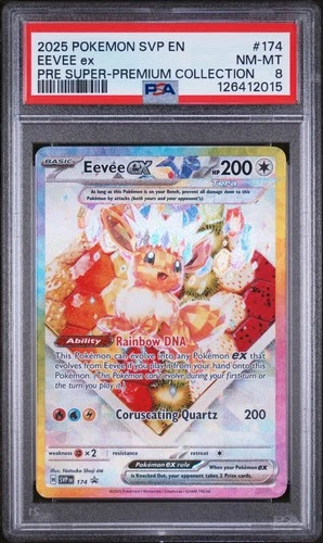2025 POKEMON SVP EN-SV BLACK STAR PROMO #174 EEVEE EX PSA 8