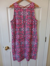 TALBOTS Womens Floral Cotton Spandex Casual Everyday Summer Resort Dress XL